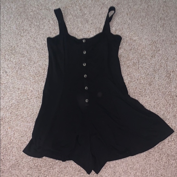 Forever 21 Pants - Forever 21 Black Button-Front Romper
